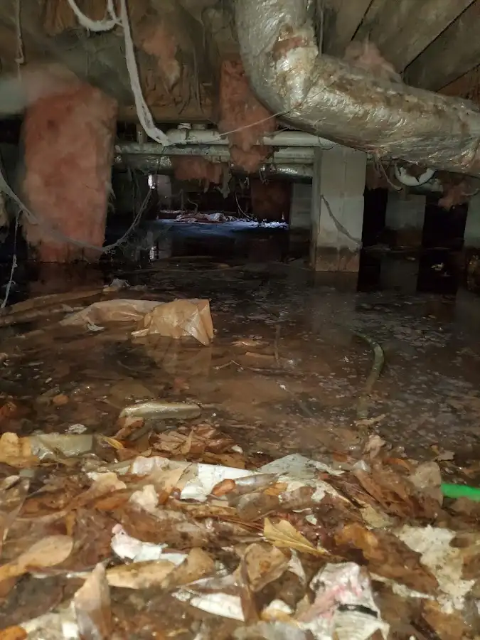Crawl space flood assessment for Commercial Water Damage Restoration in Brookfield